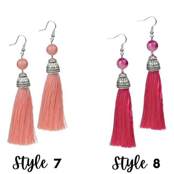 3 for $15 - Colorful Earrings Summer Tassels Acrylic Resin - Picture 8 of 14